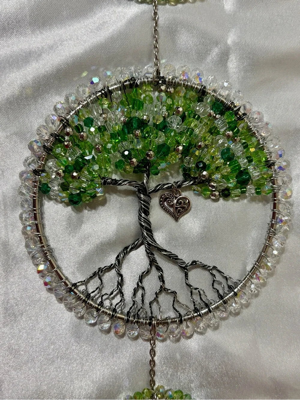 Soul Treatz Green Tree of Life Sun Catcher - Green Crystal Wall Decor